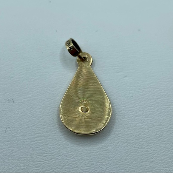 Rare First Communion Tear Detail Pendant Charm Solid 10k Yellow Gold - Picture 4 of 5